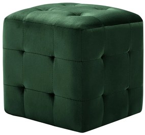 vidaXL Κομοδίνα/Σκαμπό 2 τεμ. Πράσινα 30x30x30 εκ. Βελούδινο Ύφασμα