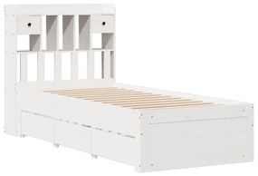 vidaXL Κρεβάτι Βιβλιοθήκη Χωρίς Στρώμα 90x200 εκ Μασίφ Ξύλο Πεύκου