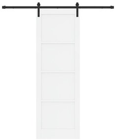 vidaXL Συρόμενη Πόρτα  με Σετ Υλικών Λευκό 78x232 εκ Solid Wood Пεύκου