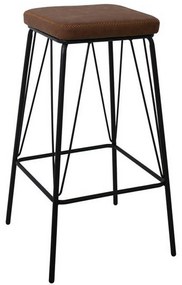 Σκαμπό Μπαρ Panton Vintage Brown ΕΜ779,2 43x43x76cm Σετ 2τμχ Μέταλλο,Τεχνόδερμα