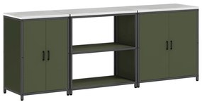 vidaXL Σετ Αποθήκευσης Κουζίνας 3 pcs Ελιά Πράσινη 210 x 50 x 92 εκ