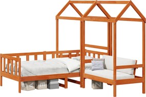 vidaXL Σετ Κρεβατιού Ημέρας 3 pcs Κερωμένο Καφέ Στερεό πεύκο