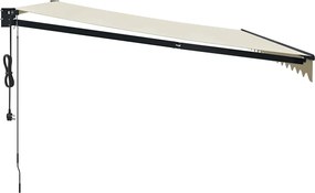 vidaXL Τέντα Πτυσσόμενη Αυτόματη Κρεμ 4 x 3 μ.