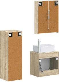 vidaXL Σετ Επίπλων Μπάνιου 4 pcs Sonoma Δρυς