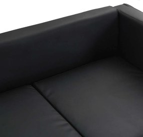 vidaXL Καναπές Διθέσιος Μαύρος από Συνθετικό Δέρμα