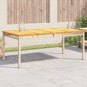vidaXL Τραπέζι Κήπου Μπεζ 180x90x75 εκ. Συνθετικό Ρατάν / Ξύλο Ακακίας