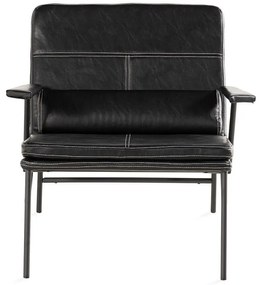 Πολυθρόνα Troy 104, Καφέ, 85x75x76cm, Οικολογικό δέρμα, Πόδια: Μεταλλικά