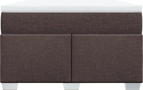 vidaXL Κρεβάτι Boxspring με Στρώμα Σκούρο Καφέ 120x200 εκ. Υφασμάτινο
