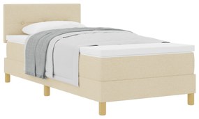 vidaXL Κρεβάτι Box Spring με Στρώμα Κρεμ 80x200 εκ.