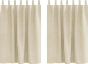 vidaXL Κουρτίνες συσκότισης 2 pcs Κρεμ 140 x 140 cm Βελούδο