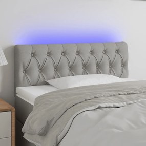 Κεφαλάρι Κρεβατιού LED Ανοιχτό Γκρι 90x7x78/88 εκ. Υφασμάτινο - Γκρι