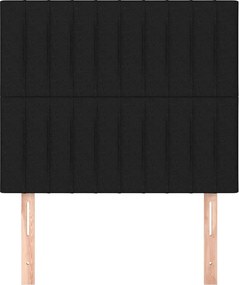 vidaXL Κεφαλάρι Κρεβατιού Μαύρο 80x5x118/128 εκ. Ύφασμα