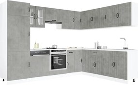vidaXL Σετ Ντουλάπια Κουζίνας 14 τεμ. Lucca Γκρι Σκυροδ. Επεξ. Ξύλο