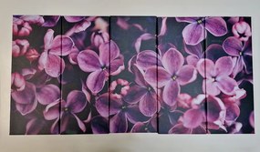 5 μερών εικόνα λουλούδια λιλά - 100x50