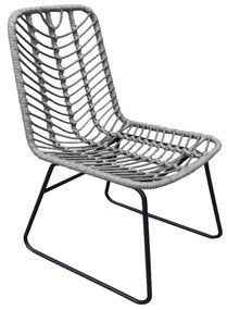 Καρέκλα Κήπου OSASCO Γκρι/Μαύρο Μέταλλο/Rattan 63x47x87cm - 14420015 - 14420015