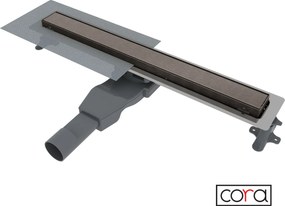 Cora Neo 60 Black Brushed PVD - Γραμμικό Σιφώνι Δαπέδου