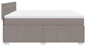 vidaXL Κρεβάτι Boxspring με Στρώμα Taupe 180x200 εκ. Υφασμάτινο