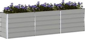 vidaXL Γλάστρα Ανοιχτό γκρι 290 x 50 x 75 εκ Επικαλυμμένος Χάλυβας