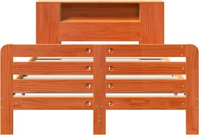 vidaXL Σκελετός Κρεβ. Χωρίς Στρώμα Καφέ Κεριού 135x190 εκ Μασίφ Πεύκο