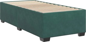 vidaXL Κρεβάτι Box Spring με Στρώμα και LED Σκούρο Πράσινο 90 x 190 cm
