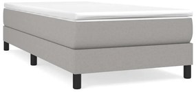 vidaXL Κρεβάτι Boxspring με Στρώμα Ανοιχτό Γκρι 100x200 εκ. Υφασμάτινο
