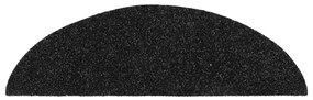 Πατάκια Σκάλας Αυτοκόλ. 10 τεμ. Μαύρα 56x17x3 εκ. Βελονιασμένα - Μαύρο
