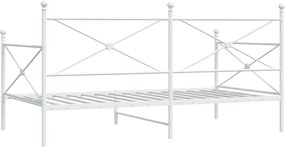 vidaXL Κρεβάτι ημέρας χωρίς στρώμα Λευκό 100x200 cm Ατσάλι