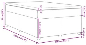 Κρεβάτι Boxspring με Στρώμα Κρεμ 140x190 εκ. Υφασμάτινο - Κρεμ