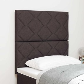 vidaXL LED Κεφαλάρι Σχέδιο Διαμαντιών Σκούρο Καφέ 80 εκ Ύφασμα
