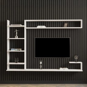 Σύνθετο σαλονιού επιτοίχιο Dilan λευκό 180x29,60x121,80 εκ. 180x29.6x121.8 εκ.
