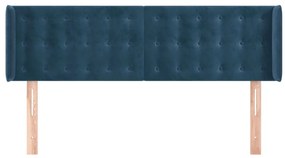 vidaXL Κεφαλάρι με Πτερύγια Σκούρο Μπλε 147x16x78/88 εκ. Βελούδινο