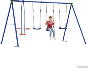 vidaXL Σετ Κούνιας Εξωτερικού Χώρου Πολύχρωμο Χάλυβας και PE