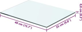 vidaXL Ράφι Πάνελ Διάφανο 40 x 25 εκ. Γυάλινο