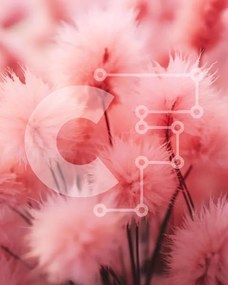 Intra Συλλεκτικό Ξύλινο Παζλ Plywood 4mm - Κοντινό πλάνο με ροζ χνουδωτά λουλούδια Σε Ξύλινο Κουτί - Διαστάσεις: 10x10 cm – 25 κομμάτια