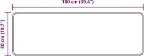 vidaXL Χαλί Runner Μονόχρωμο MARSA Κρεμ 50 x 100 cm Πολυέστερ και PVC