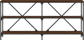 vidaXL Τραπέζι Κονσόλα Καφέ Δρυς 160x30x75 εκ. Επεξ. Ξύλο/Σίδηρος