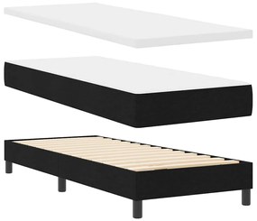 vidaXL Κρεβάτι box spring με στρώμα με στρώμα Μαύρο 80 x 200 cm ύφασμα