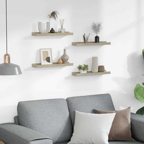 vidaXL Ράφια Τοίχου 4 τεμ. Sonoma Δρυς 40 x 9 x 3 εκ.