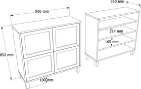 Παπουτσοθήκη Δρυς CROCA 90x35x85.2