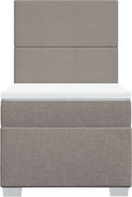 vidaXL Κρεβάτι Boxspring με Στρώμα Taupe 90x200 εκ. Υφασμάτινο
