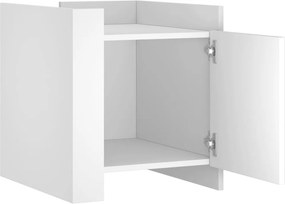 vidaXL Κομοδίνο Λευκό 45x50x50 εκ. από Επεξεργασμένο Ξύλο