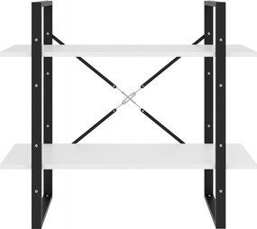 vidaXL Βιβλιοθήκη με 2 Ράφια Λευκή 80 x 30 x 70 εκ. από Επεξ. Ξύλο