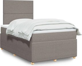 vidaXL Κρεβάτι Boxspring με Στρώμα Taupe 120x200 εκ. Υφασμάτινο