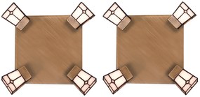 G9078-4R (x2) Vitro Spot Packet Stained glass with bronze base and rotating heads+