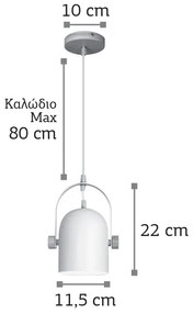 ΦΩΤΙΣΤΙΚΟ ΟΡΟΦΗΣ ΜΑΥΡΟ ΜΕΤΑΛΛΟ-ΞΥΛΟ - 6130-1-BL