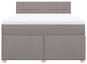 Κρεβάτι Boxspring με Στρώμα Taupe 140x200 εκ. Υφασμάτινο - Μπεζ-Γκρι