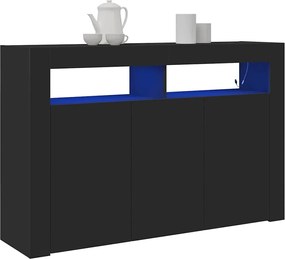 vidaXL Πλαϊνό γραφείο Μαύρο 116 x 30 x 75 εκ. Επεξεργασμένο ξύλο