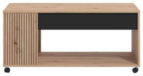 Τραπεζάκι Σαλονιού Mayenne Artisan Oak - Μαύρο Μάτ 101x55x45 εκ.