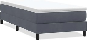 VidaXL Κρεβάτι Boxspring χωρίς Στρώμα Σκούρο Γκρι 90x220 εκ. Βελούδινο