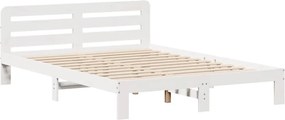 vidaXL Σκελετός Κρεβ. Χωρίς Στρώμα Λευκό 140x190 εκ Μασίφ Πεύκο